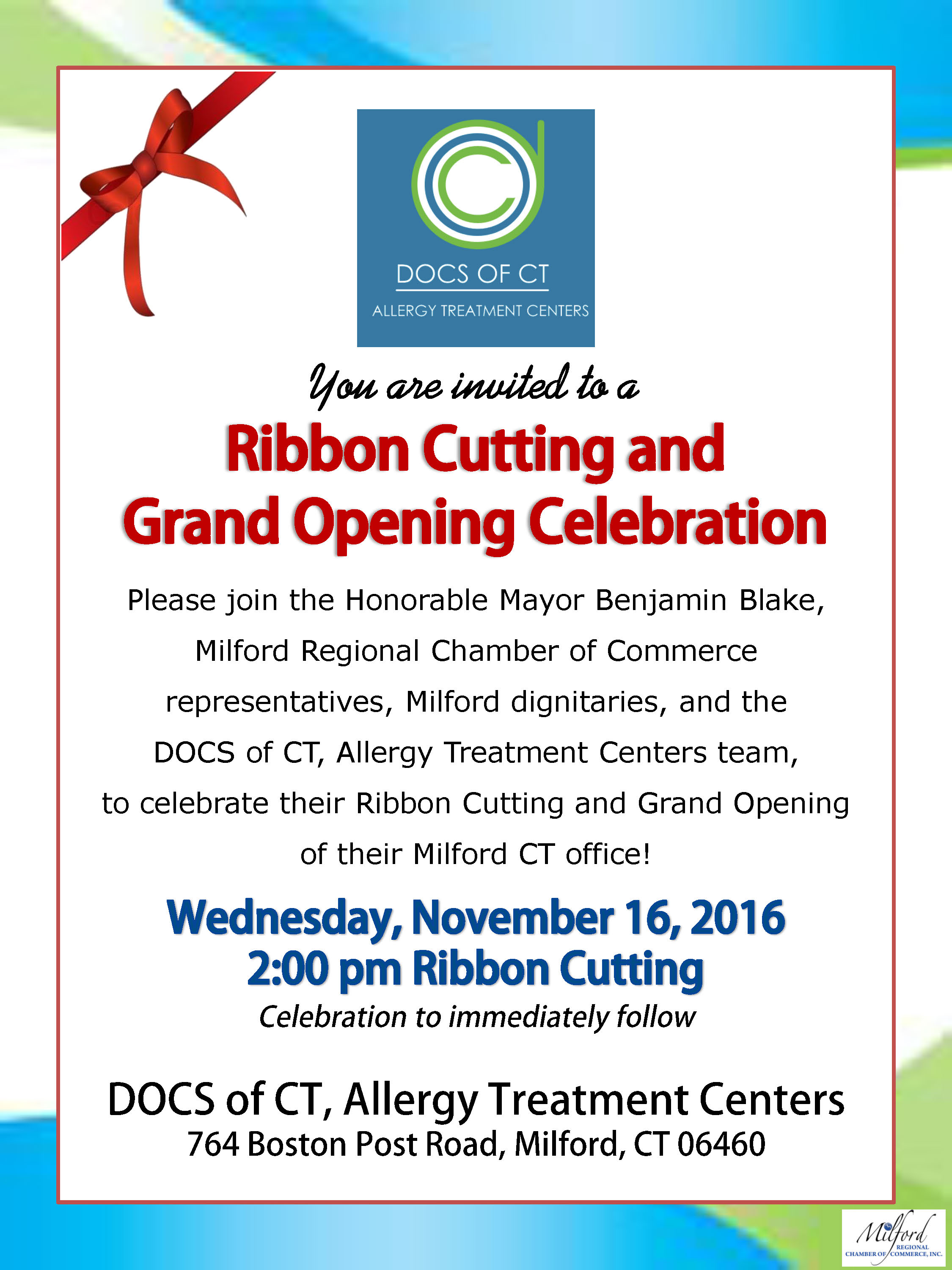 Ribbon Cutting - DOCS of CT, Allergy Treatment Centers
