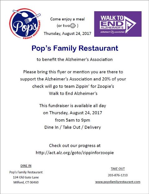 Alzheimer's Day at Pop's Family Restaurant