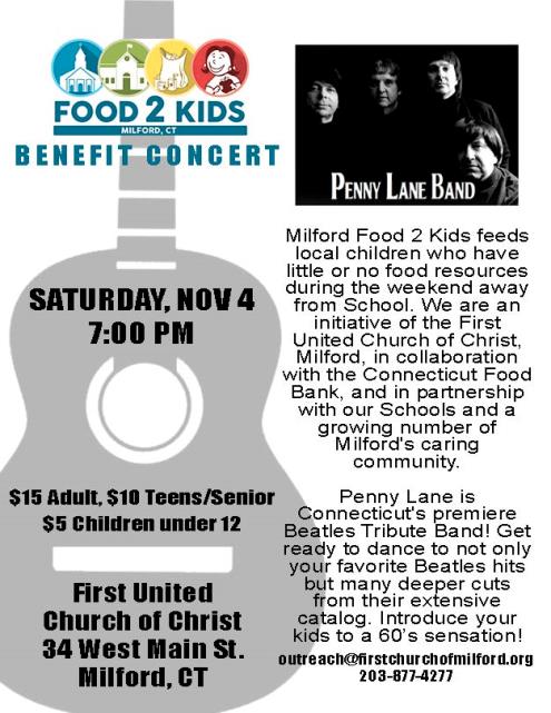 Penny Lane Benefit Concert for Milford Food 2 Kids